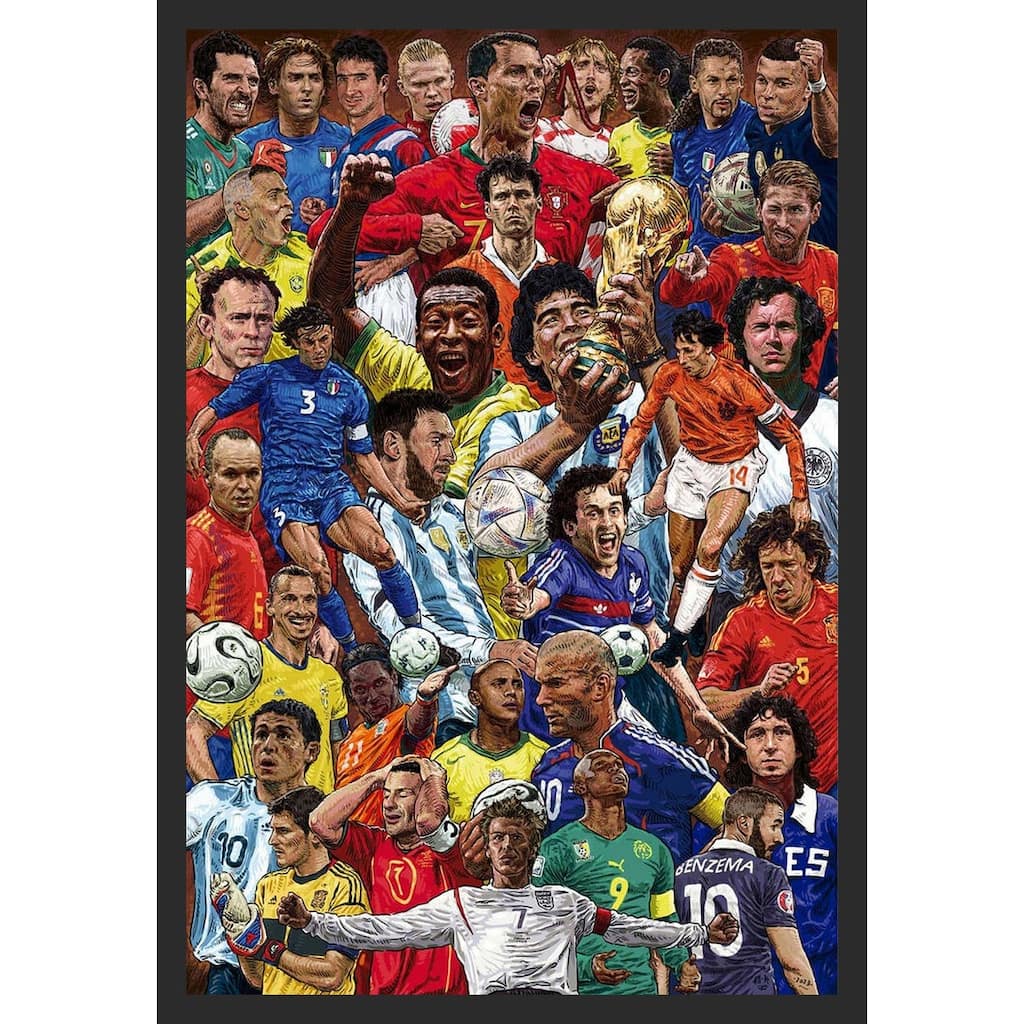 Legends Of Fotball Soccer Framed Art Poster - 24 x 36 Inch