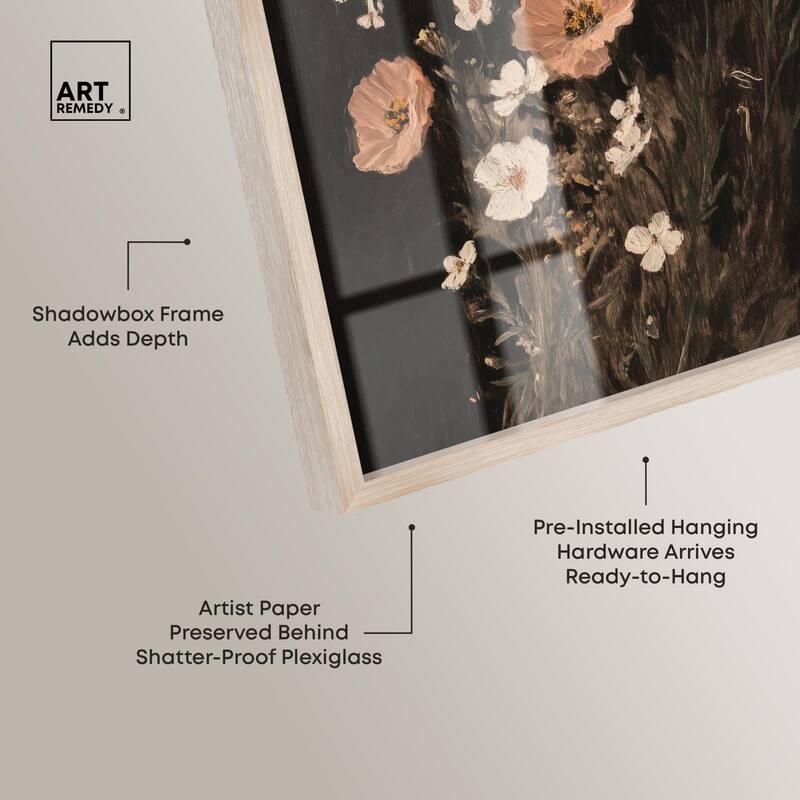 Poppy and Moth I Shadowbox by Art Remedy