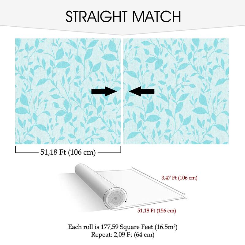 SUSSEXHOME Removable Wallpaper-Waterproof, Strippable, Light Resistance & Cleanable Wall Paper Roll-Wallpaper-Leaves