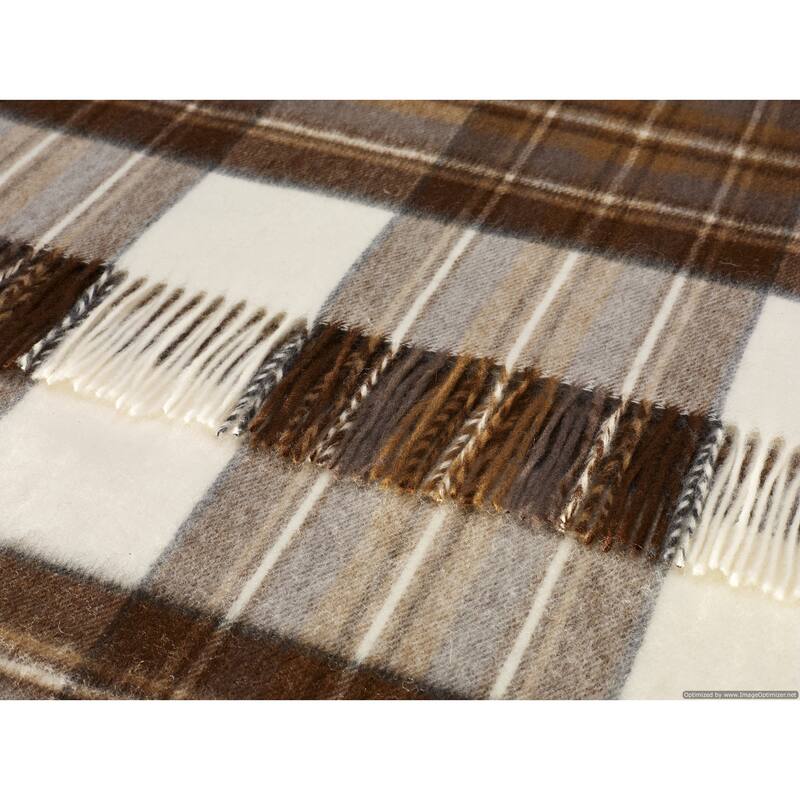 Natural Dress Stewart - Merino Lambswool Throw Blanket - Made in UK