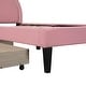 preview thumbnail 10 of 18, Lovely Fairytale Theme Kids Bed Twin Size Platform Bed, PU Upholstered Bed with Rabbit-Shaped Headboard & 2 Drawers