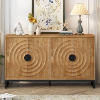 Water Wave Doors Buffet Sideboard Storage Cabinet Entrance Cabinet
