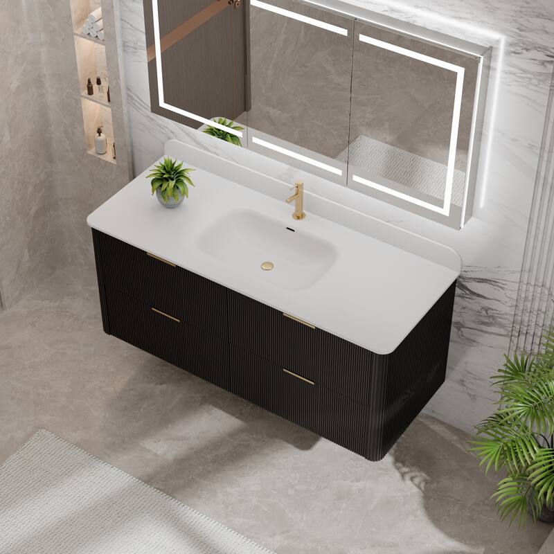 Modland 48" Fluted Floating Vanity with Sink - 48 inch