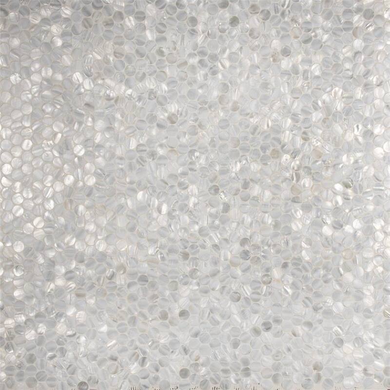 Merola Tile Conchella Penny White 11-1/4" x 11-5/8" Natural Shell Wall Tile