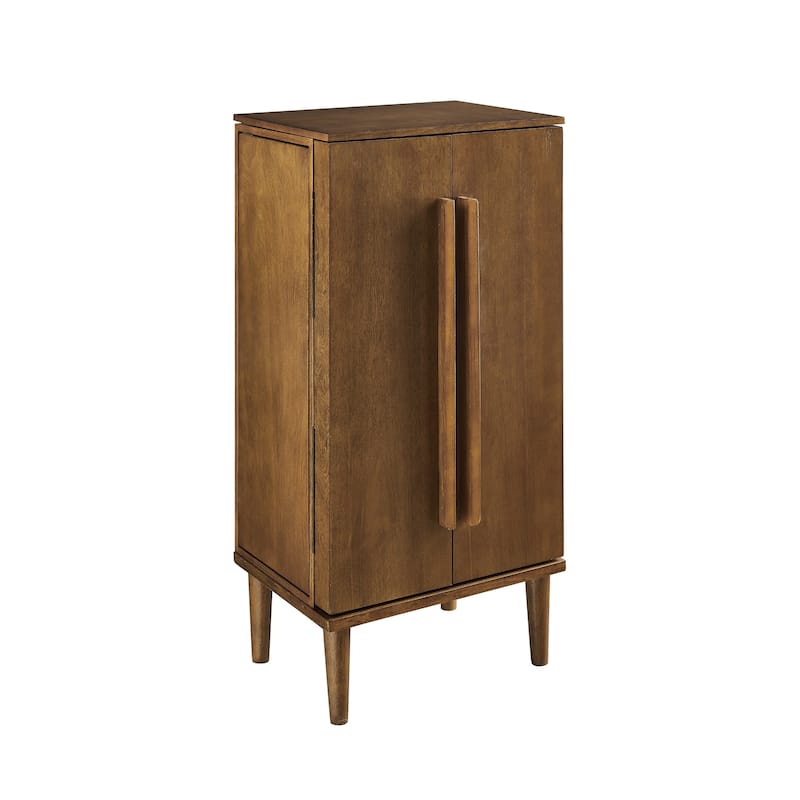 Solid Jewelry Armoire on Tapered Legs - 38" - Brown