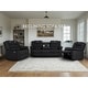 preview thumbnail 9 of 50, Modern 3-Piece Manual Reclining Living Room Sofa Set with Dropdown Table and Console