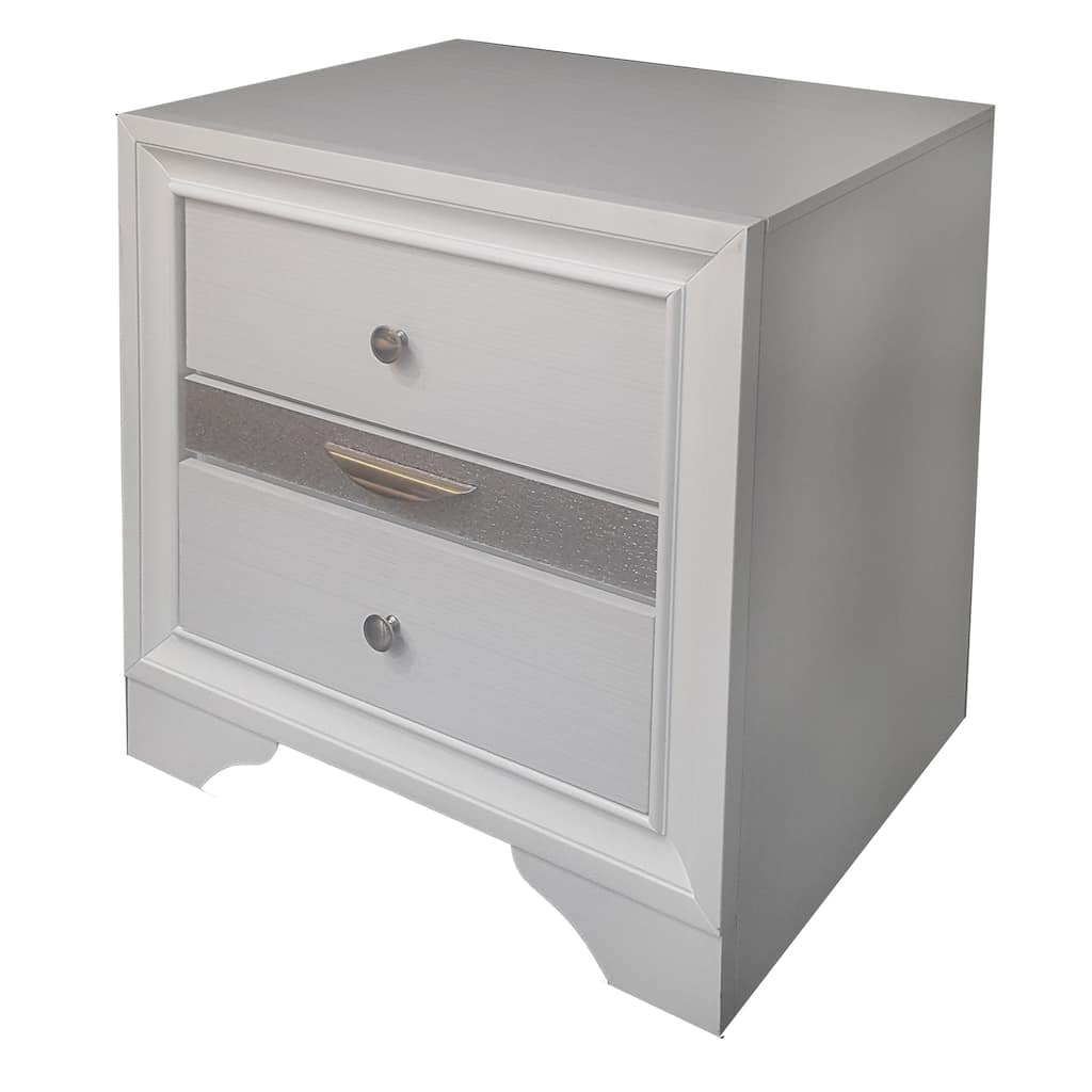 Elegant White Nightstand with Drawers and Jewelry Storage, Compact Design for Bedroom or Living Room