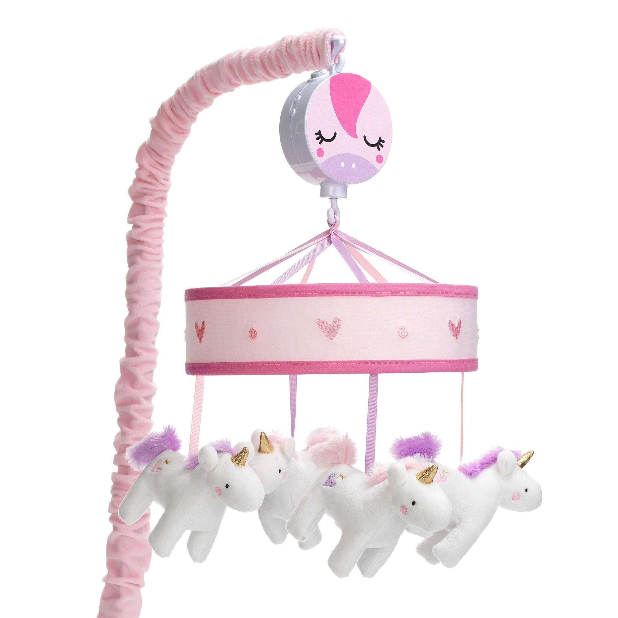 Lambs Ivy Magic Unicorn White Pink Musical Baby Crib Mobile