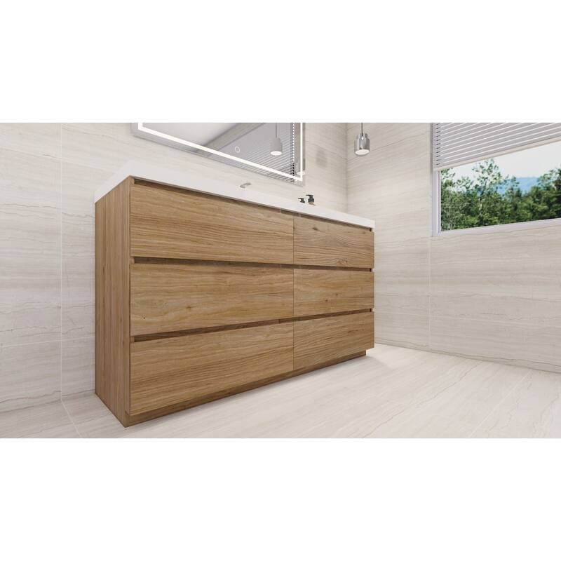 Aron 60'' Freestanding Vanity with Single Reinforced Acrylic Sink