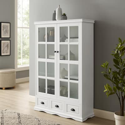 Storage Cabinet with Glass Doors,Curio Cabinet with Adjustable Shelf - 40"Wx14"Dx60"H