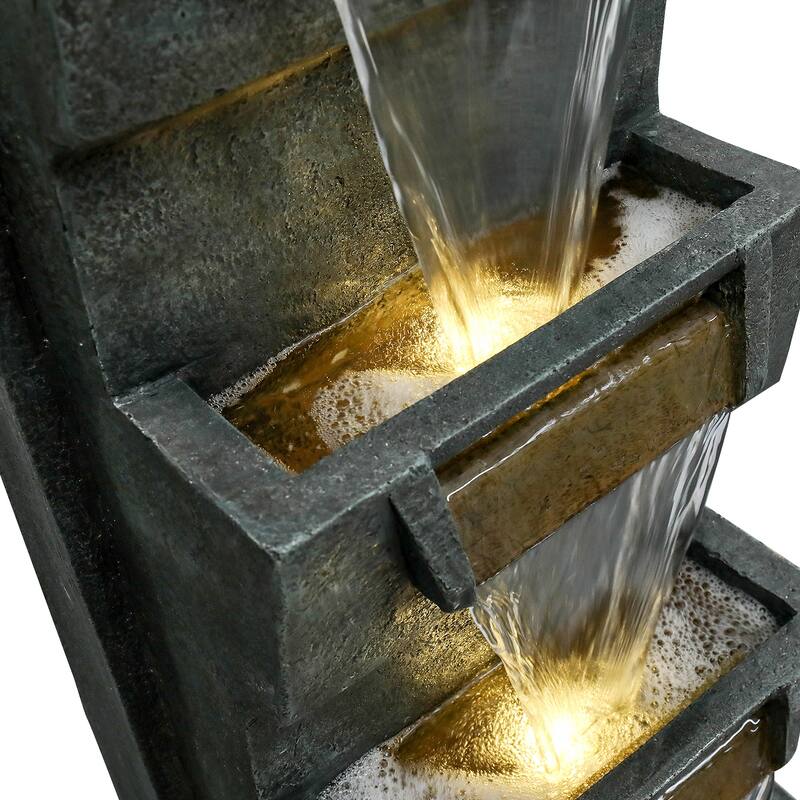 39.3in H Modern Outdoor Water Fountain Indoor Cascading Fountains