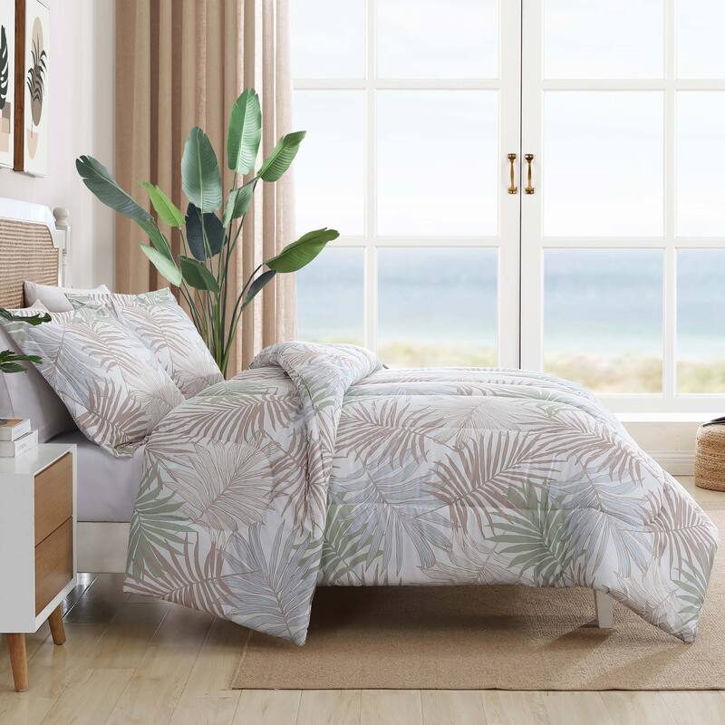 Caribbean Joe 3PC Comforter Set - Full - Queen - Sunrise Palm