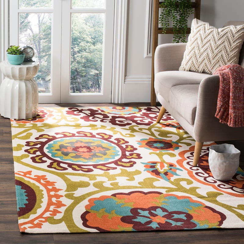 SAFAVIEH Handmade Cedar Brook Vassie Modern Cotton Rug - 3' x 5' - Orange - Rectangle