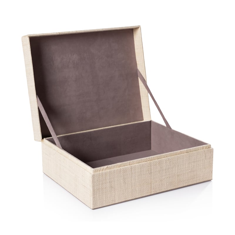 Canaria Petals Natural Fiber Raffia Decorative Box