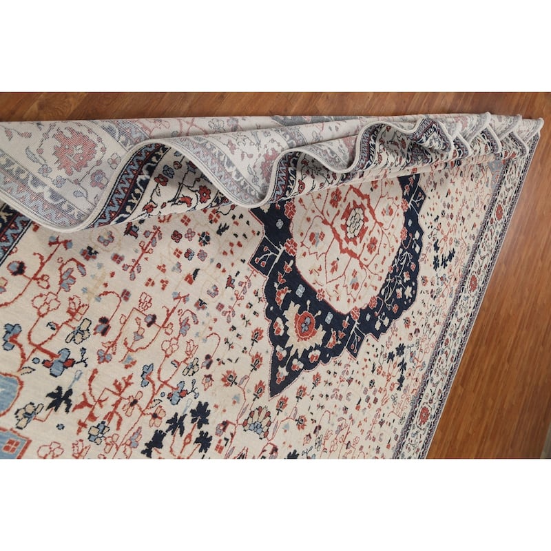 Floral Kashan Mohtasham Turkish Oriental Area Rug Wool Hand-knotted - 9'9" x 13'0"