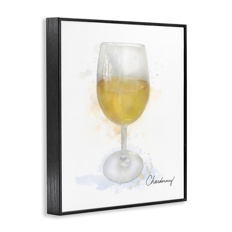 Stupell Modern Chardonnay in Glass Framed Giclee Art Design By Matthew Piotrowicz
