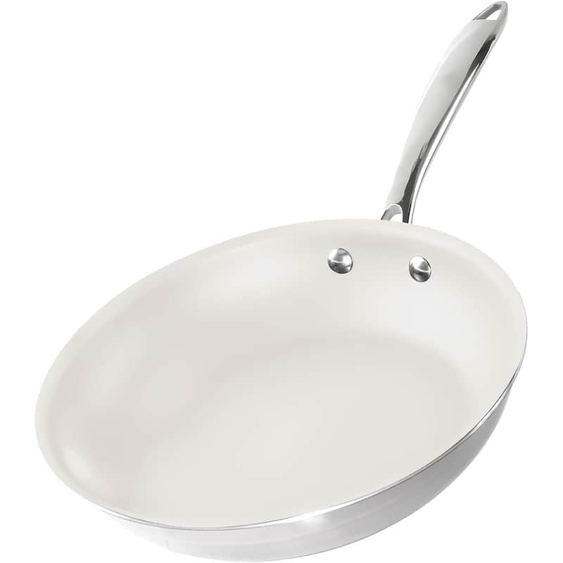 Gotham Steel 10" Heavy Duty Ceramic Nonstick Cream Fry Pan Skillet Stay Cool Handles