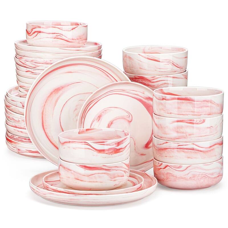 MALACASA LUNA 36-Piece Porcelain Dinnerware Set (Service for 12)