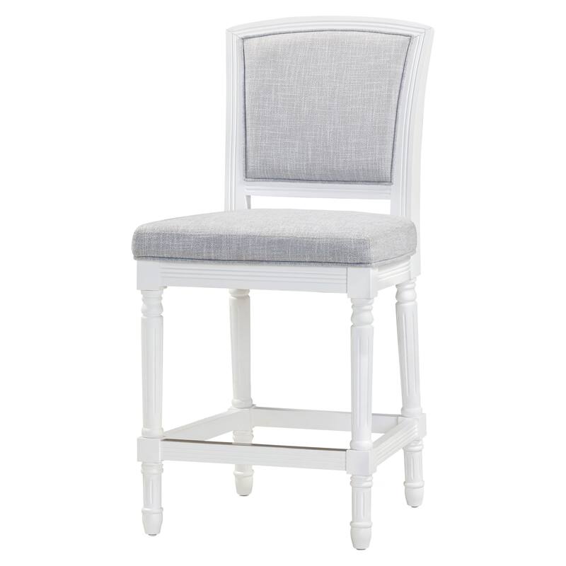 Charleston Wood Bar Stool with Gray Upholstered Seat and Back