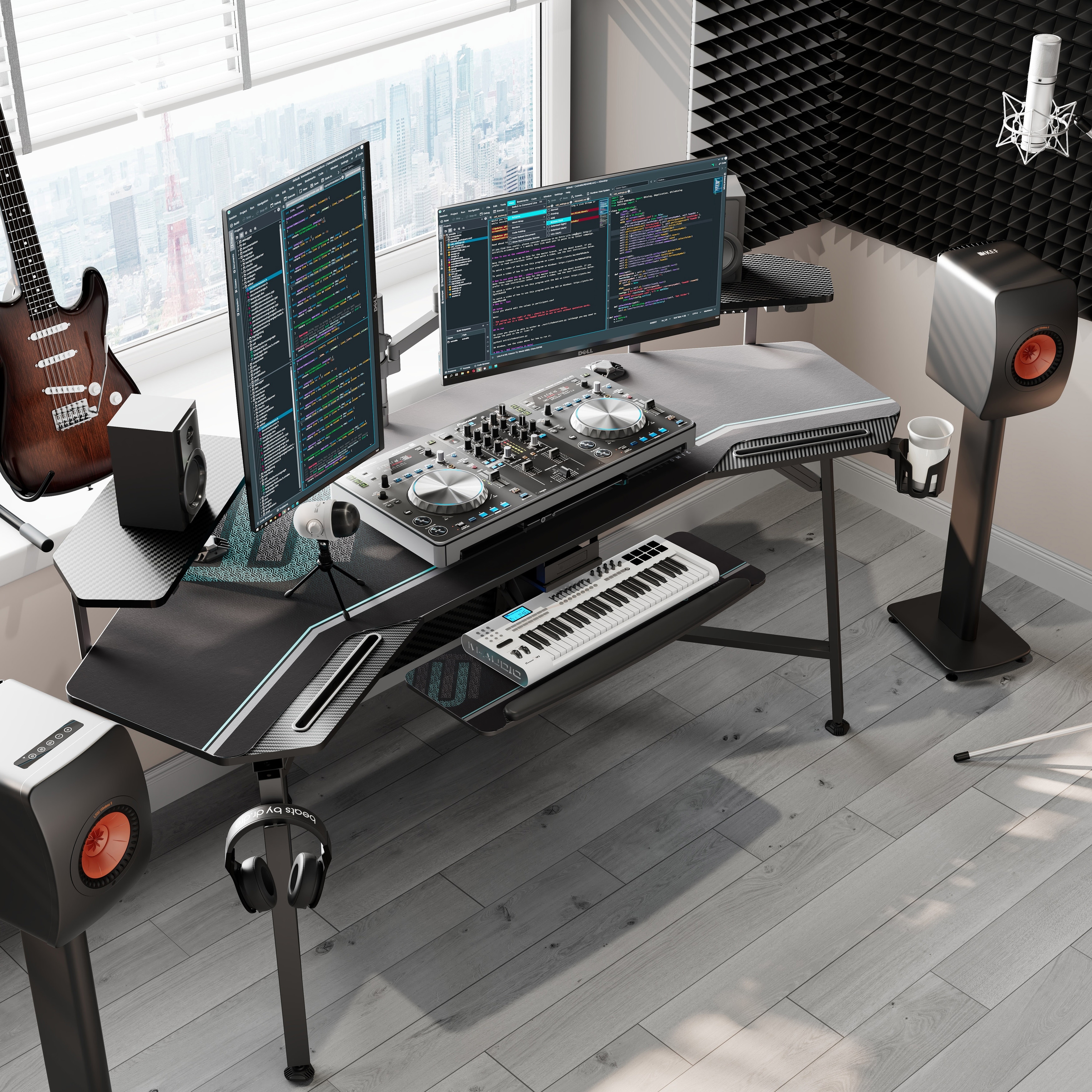 72" Large Gaming Desk Black Multifunctional Computer Desk with Keyboard Tray