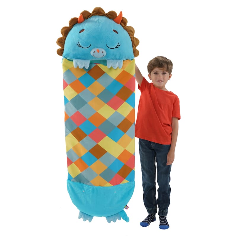 Happy Nappers: Pillow & Sleepy Sack: Medium - Triceratops Timmy - 54 x 20",3+