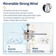 preview thumbnail 35 of 51, Sofucor 52" Ceiling Fan with Light Remote, Classical Crystal Chandelier fan, 5 Reversible Blades & Reverse Airflow