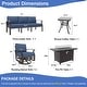 preview thumbnail 113 of 144, Aluminum Patio Outdoor Sectional Sofa Set with Fire Pit, Swivel Rocking Chairs and Ottomans