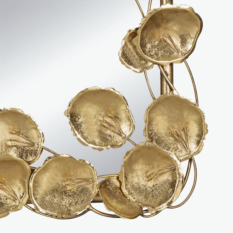 61" x 31" Full Length Mirror with Golden Leaf Accents