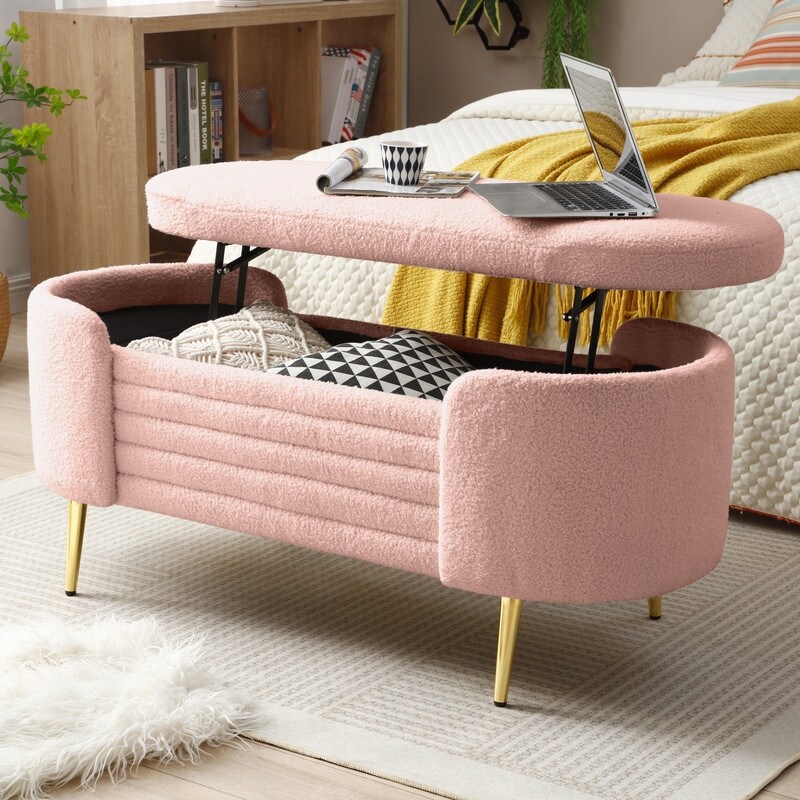 Blush bedroom bench deals