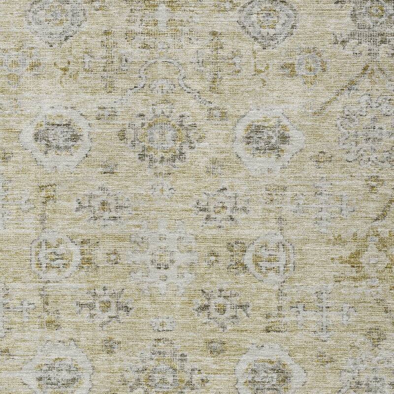 HomeRoots Damask Traditional Rectangle Outdoor Rug