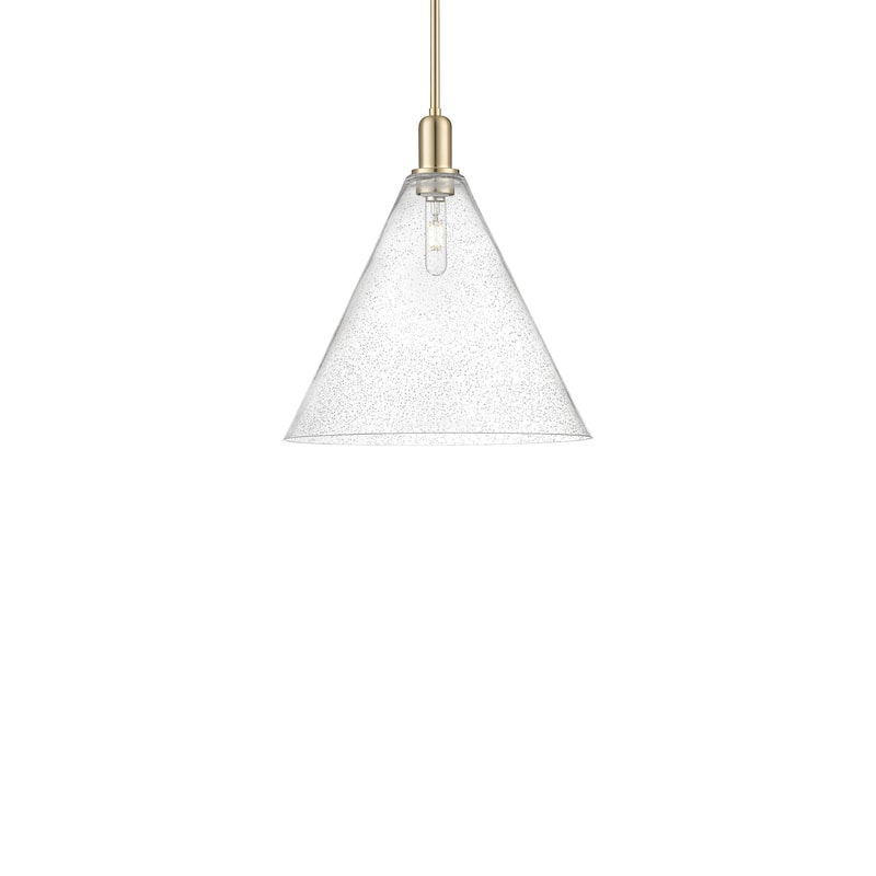 Innovations Lighting 716-1S-18-16 Berkshire Glass Pendant Berkshire - Champagne Bronze / Seedy