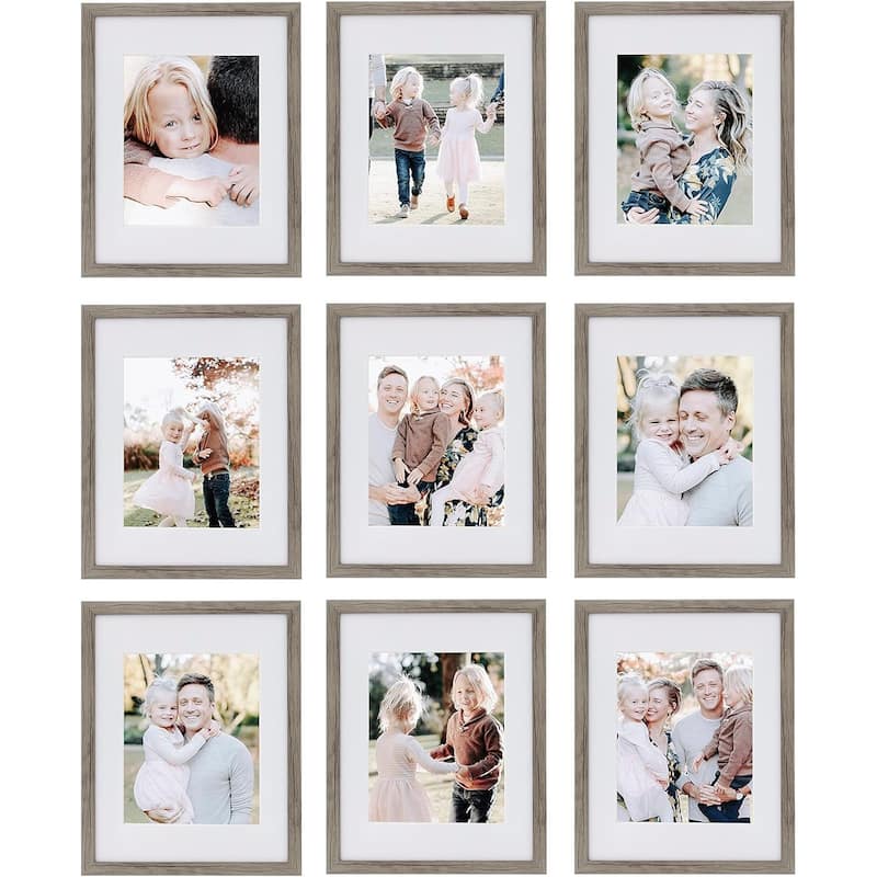 Sheffield Home 9 Piece Gallery Wall Frame Set, - Natural