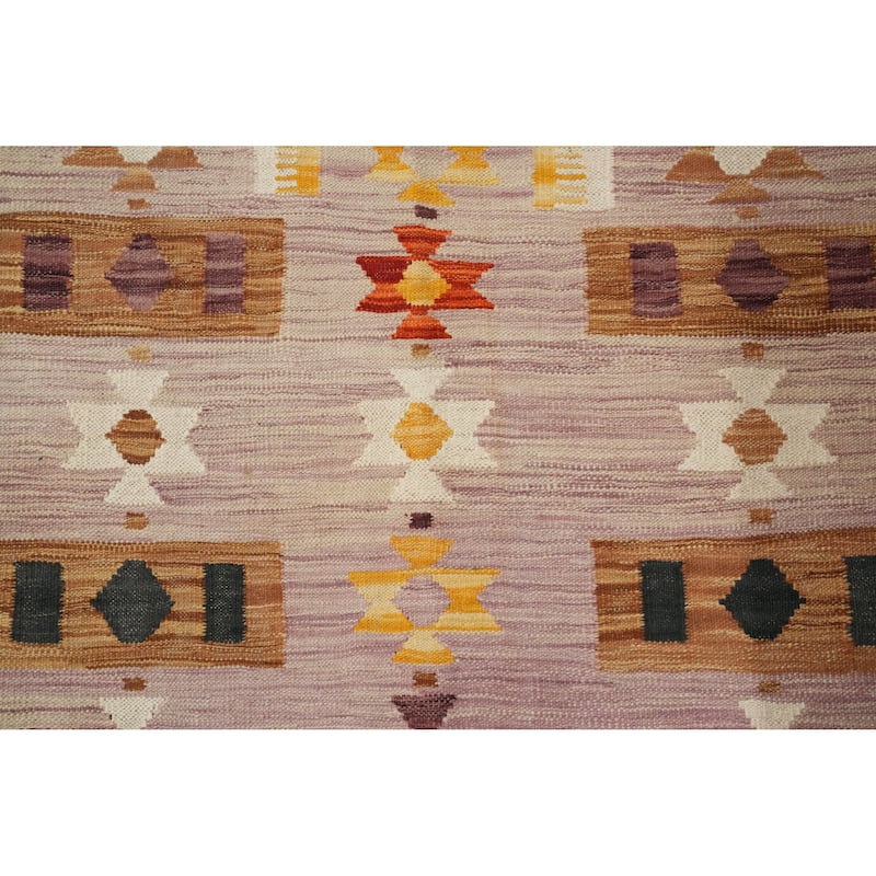 Hand Woven Oriental 100% Wool Carpet Southwestern Tribal Purples Kilim Area Rug - 6' 0'' X 3' 4''