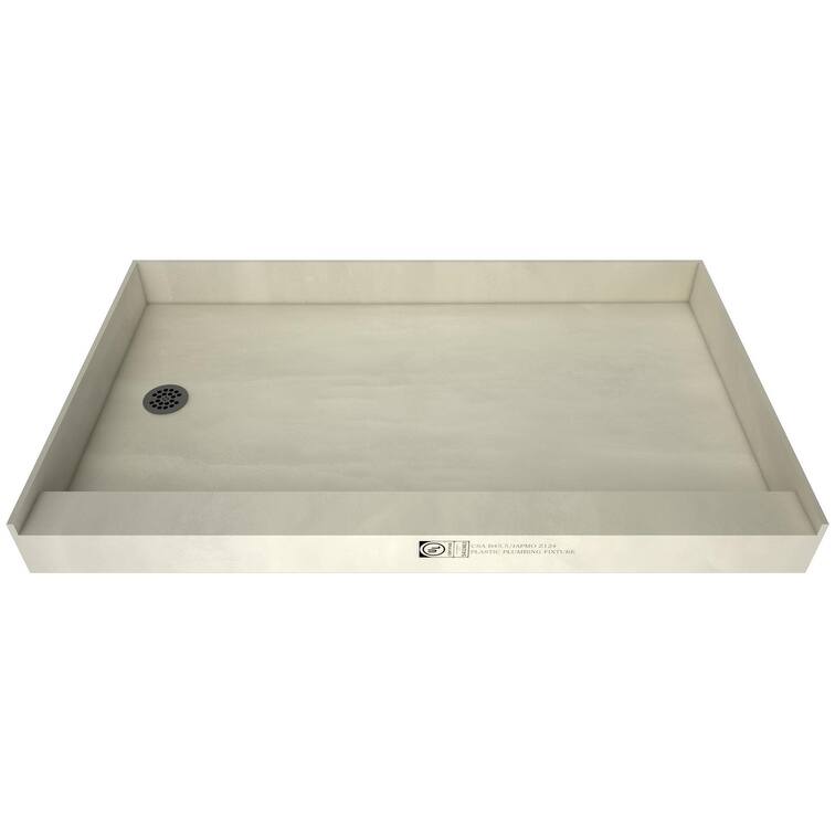 Tile Redi P4860LPVC Redi Base 60" x 48" Rectangular Shower Base with - Brushed Nickel