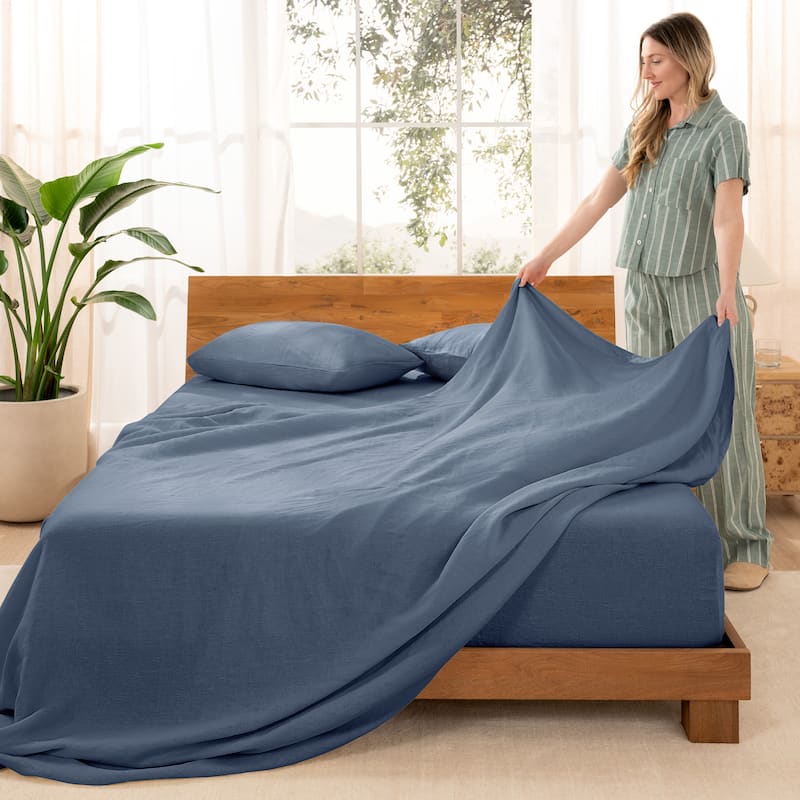 Bare Home Linen Sheet Set - Ultra-Soft Luxury
