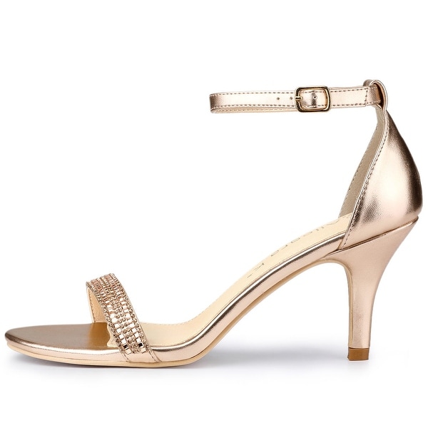 rhinestone ankle strap heels