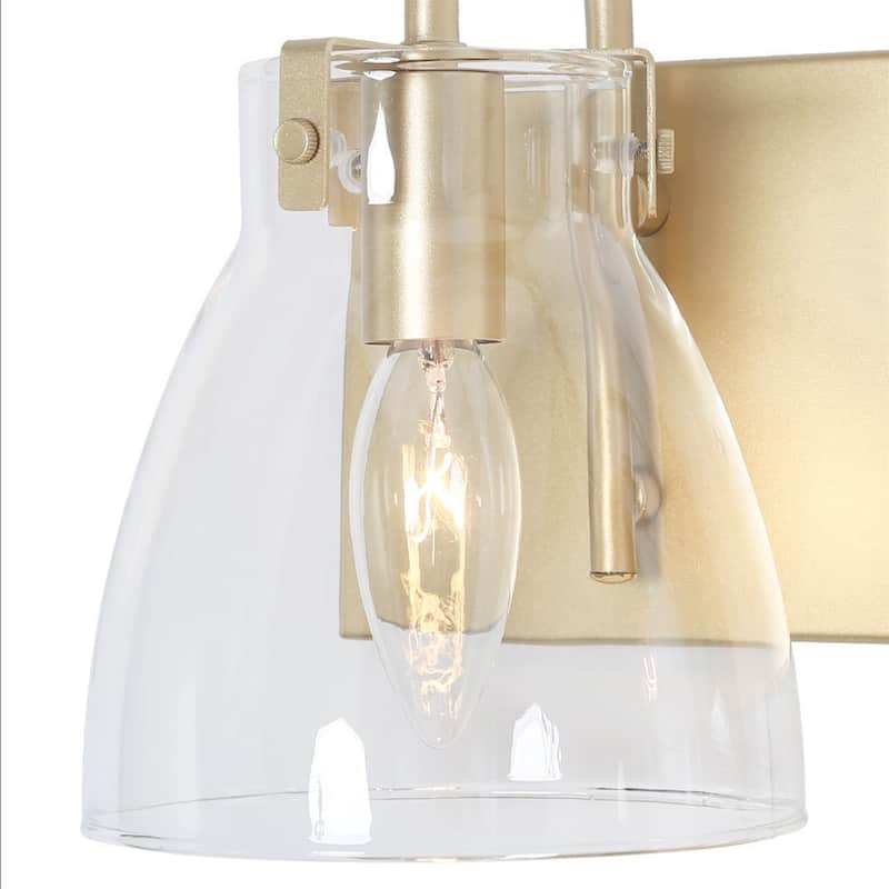 Chiry Mid-Century Modern 2-Light Gold Linear Glass Bathroom Vanity Light