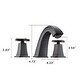preview thumbnail 23 of 21, YASINU Cross Handles Widespread 8 Inch Bathroom Faucet With Pop-up Drain