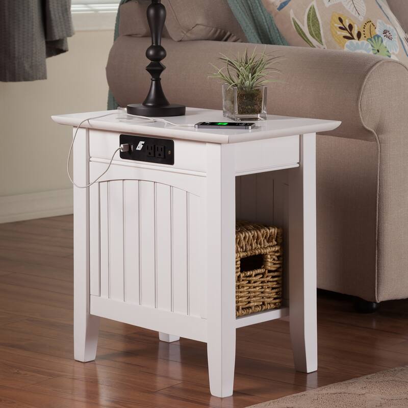 AFI Nantucket Chair Side Table with Built-in Charger