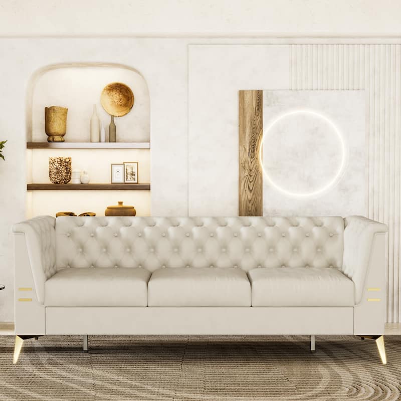 3seat Classic Chesterfield Sofa with Metal Sofa Legs