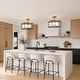 preview thumbnail 4 of 8, Modern 4-Light Black Gold Chandelier Square Semi Flush Mount Frosted Glass Ceiling Light for Kitchen - L13.5" x W13.5" x H13.5"