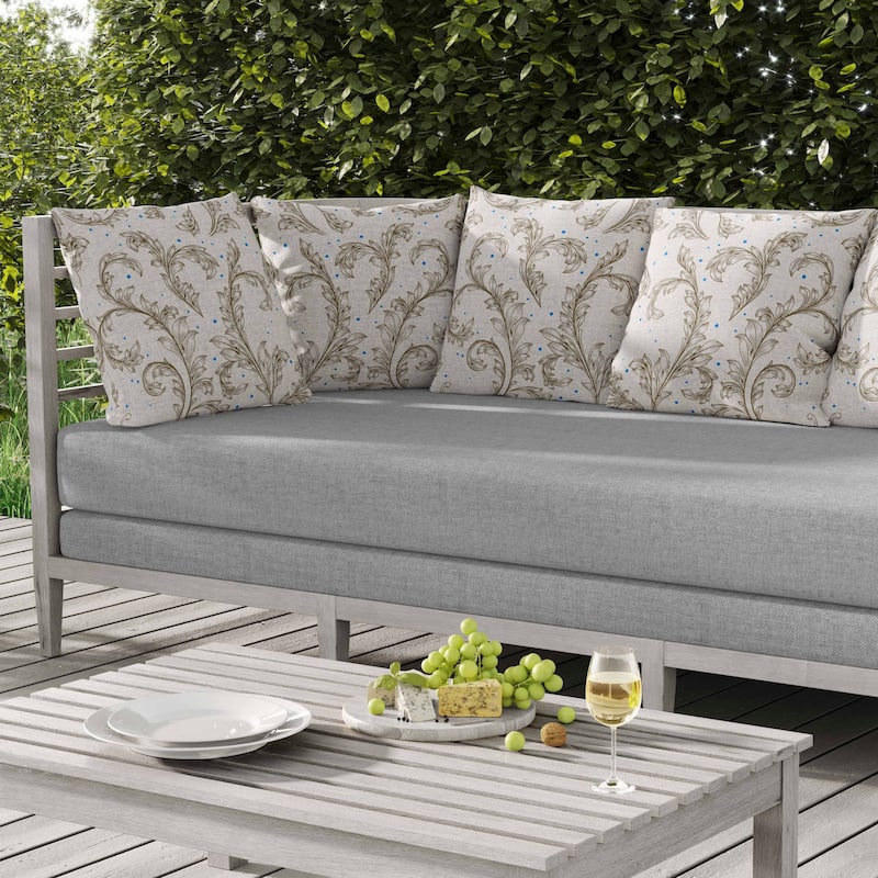 Petal Perfection Indoor/Outdoor Reversible Throw Pillow White and Gold