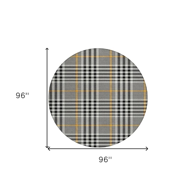 HomeRoots Plaid Transitional Rectangle Outdoor Rug