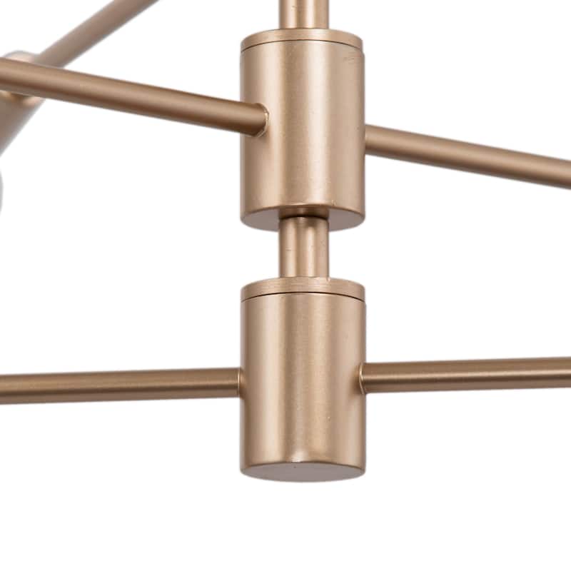 8-light Mid-century Modern Sputnik Chandelier Gold 31'' Large Size for Staircase - L 31.1'' x W 31.1'' x H 74''