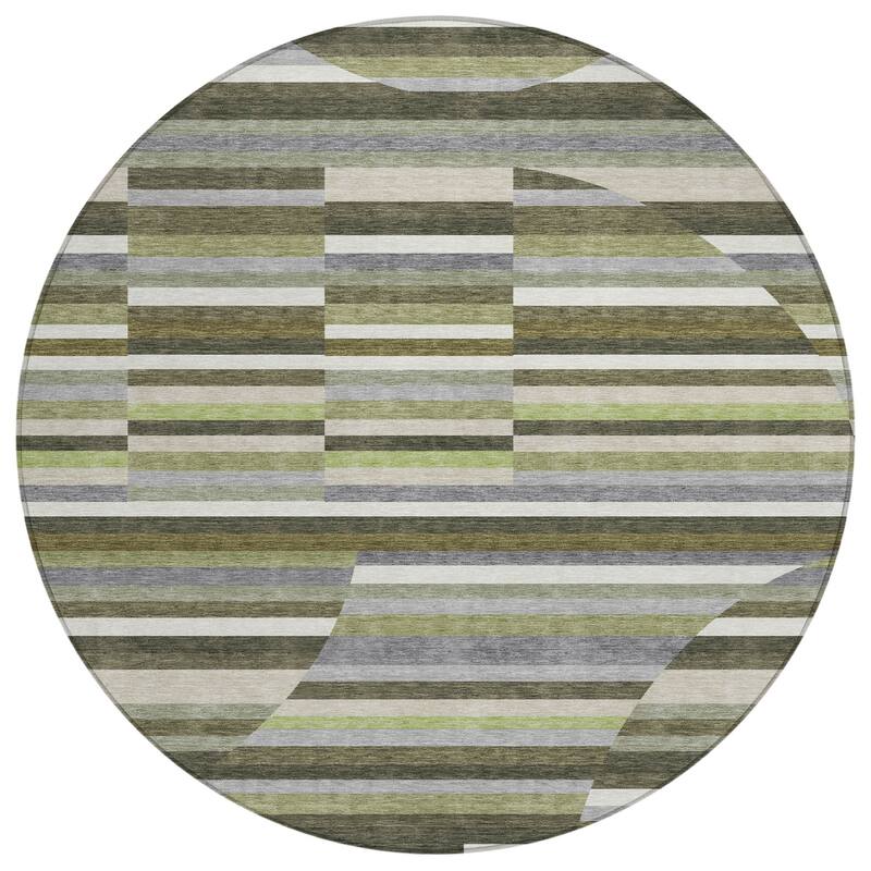Machine Washable Indoor/ Outdoor Modern Cokedale Chantille Rug