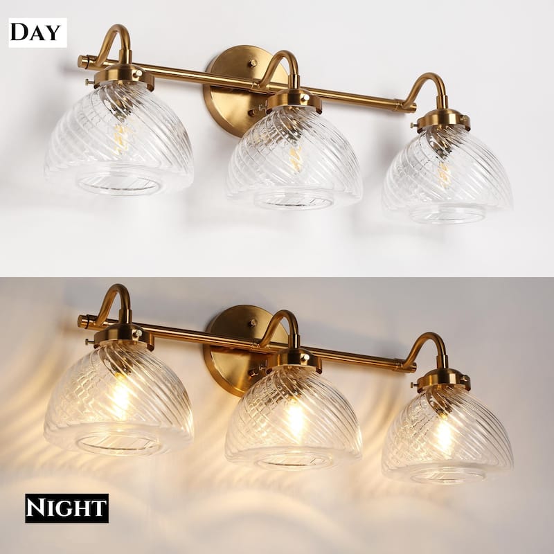 Draki Mid-century Modern Unique Bathroom Vanity Lights Dome Glass Crooked Vintage Armed Wall Sconce