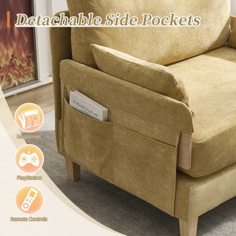 Foldable Sofa Bed Recliner, 3-In-1 Convertible Sleeper, Suitable For Small Spaces, With Three Pillows