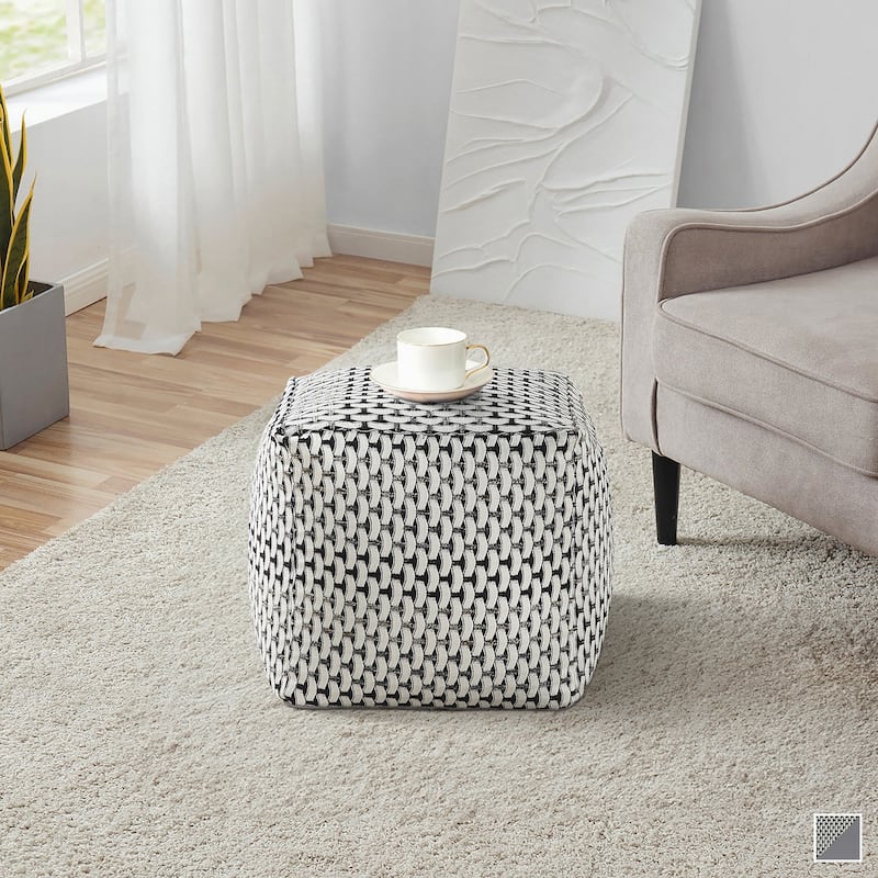 Ossela Fabric Square Pouf
