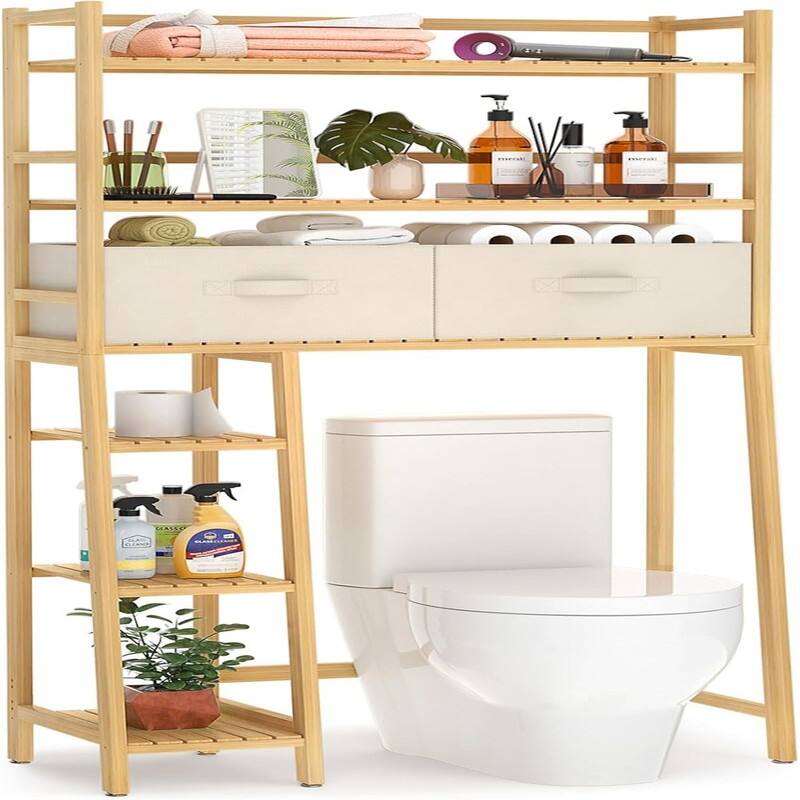 Over The Toilet Storage - 11.42"D x 32.68"W x 65.16"H