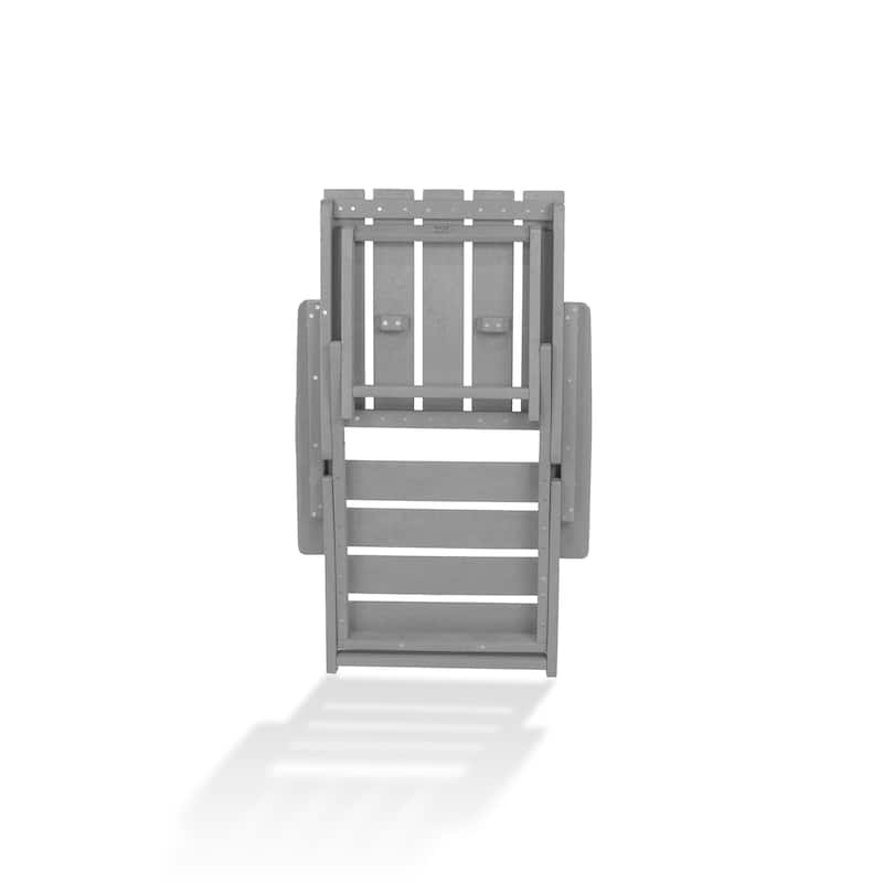 Amalfi Fully Assembled All-Weather Outdoor Folding Modern Adirondack Chair and Table Set - 3-piece